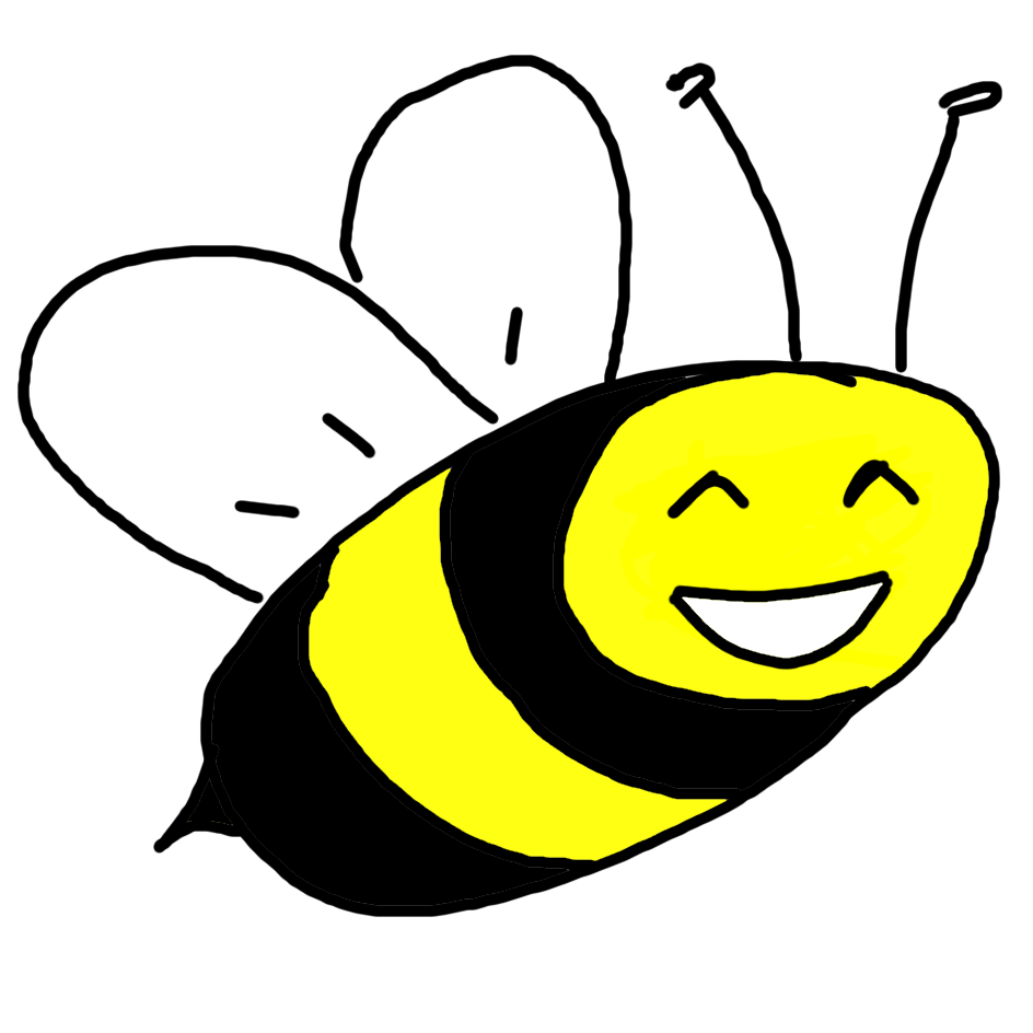 Doodle of happy bee